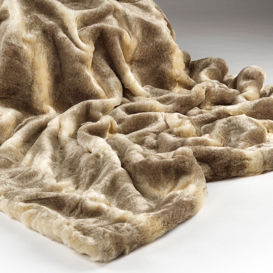 Gold Ombre faux fur throw by Katrina Hampton