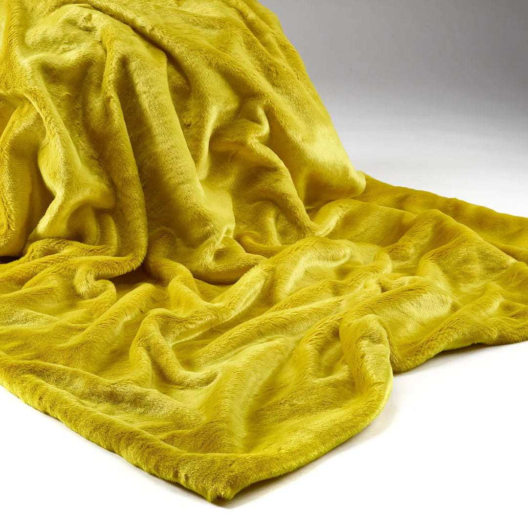 Sulphur faux fur throw by Katrina Hampton
