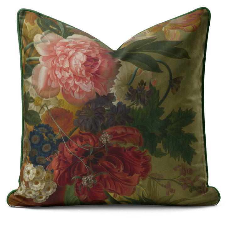 Flowers in a Vase Detail Pink Rose - Van Brussel - National Gallery LUXE Cushion