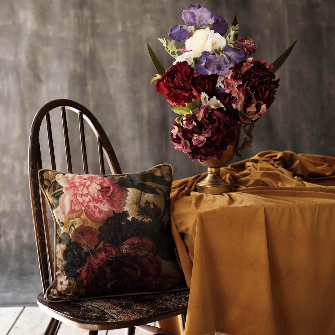 Flowers in a Vase Detail Pink Rose - Van Brussel - National Gallery LUXE Cushion