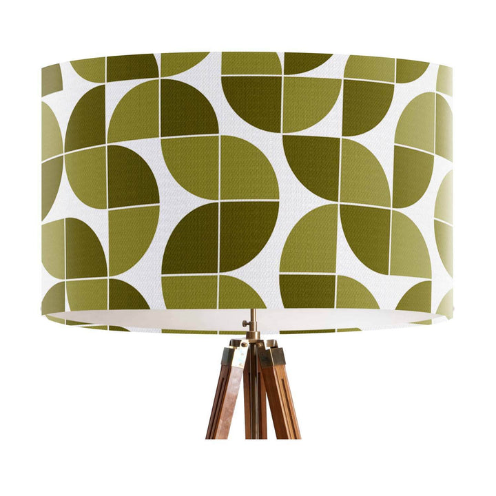 Blue Retro - Geometric Quarter Circles Green Lampshade