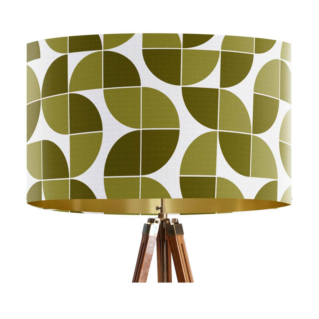 Blue Retro - Geometric Quarter Circles Green Lampshade