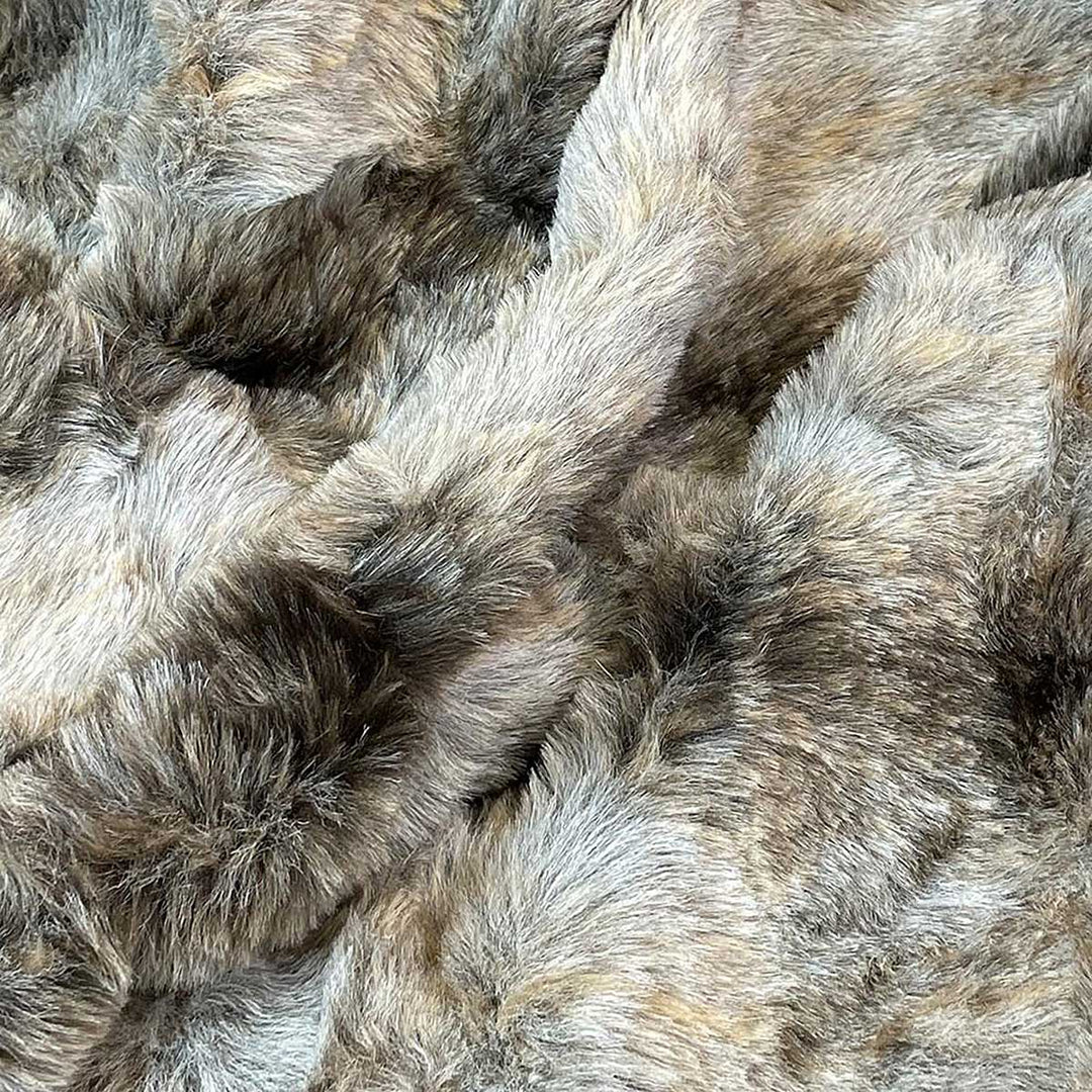 Grey Wolf Faux Fur Throw