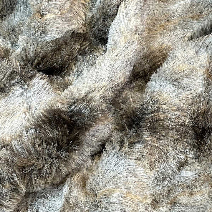 Grey Wolf Faux Fur Throw