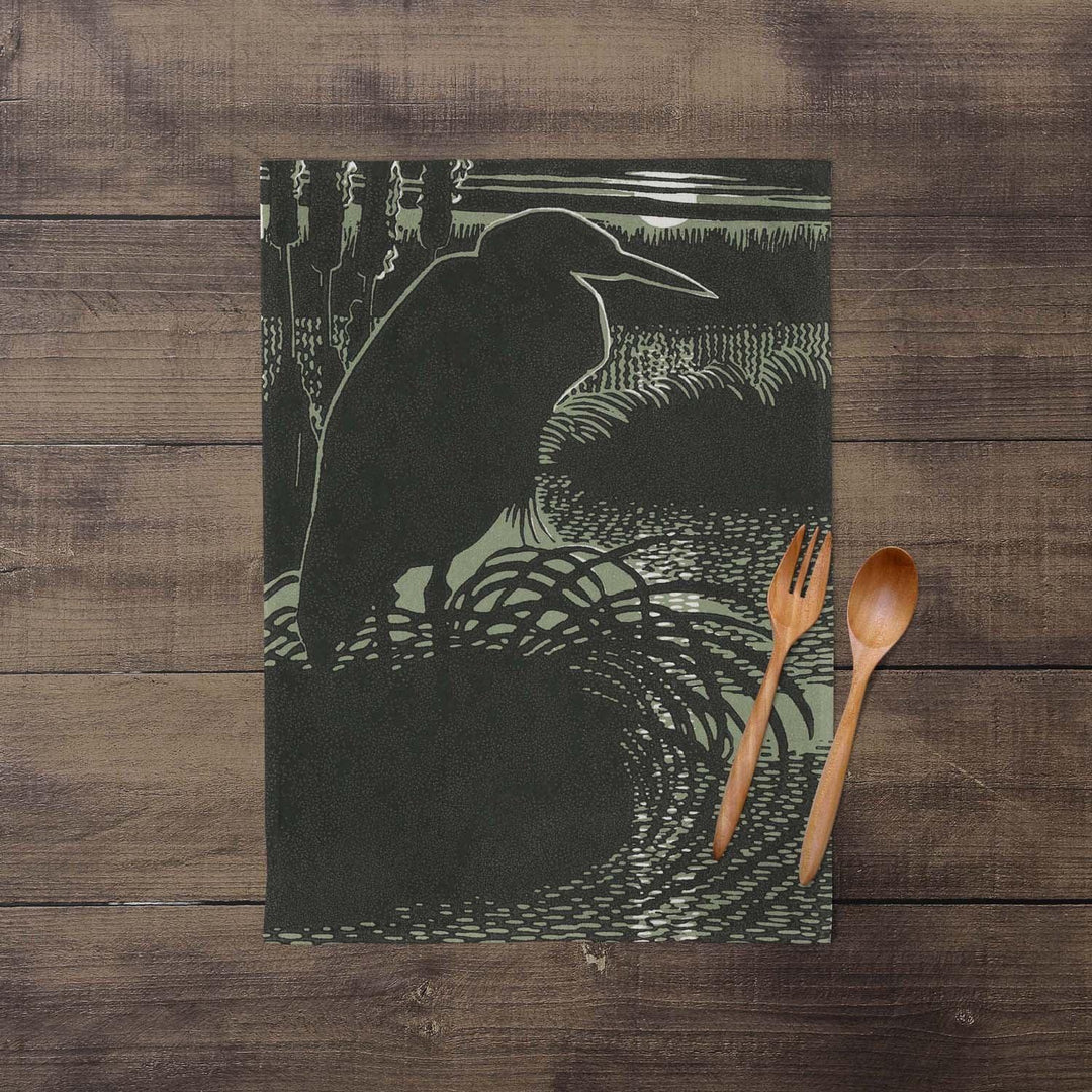 Heron Moonrise - Robert Gillmor Tea Towel