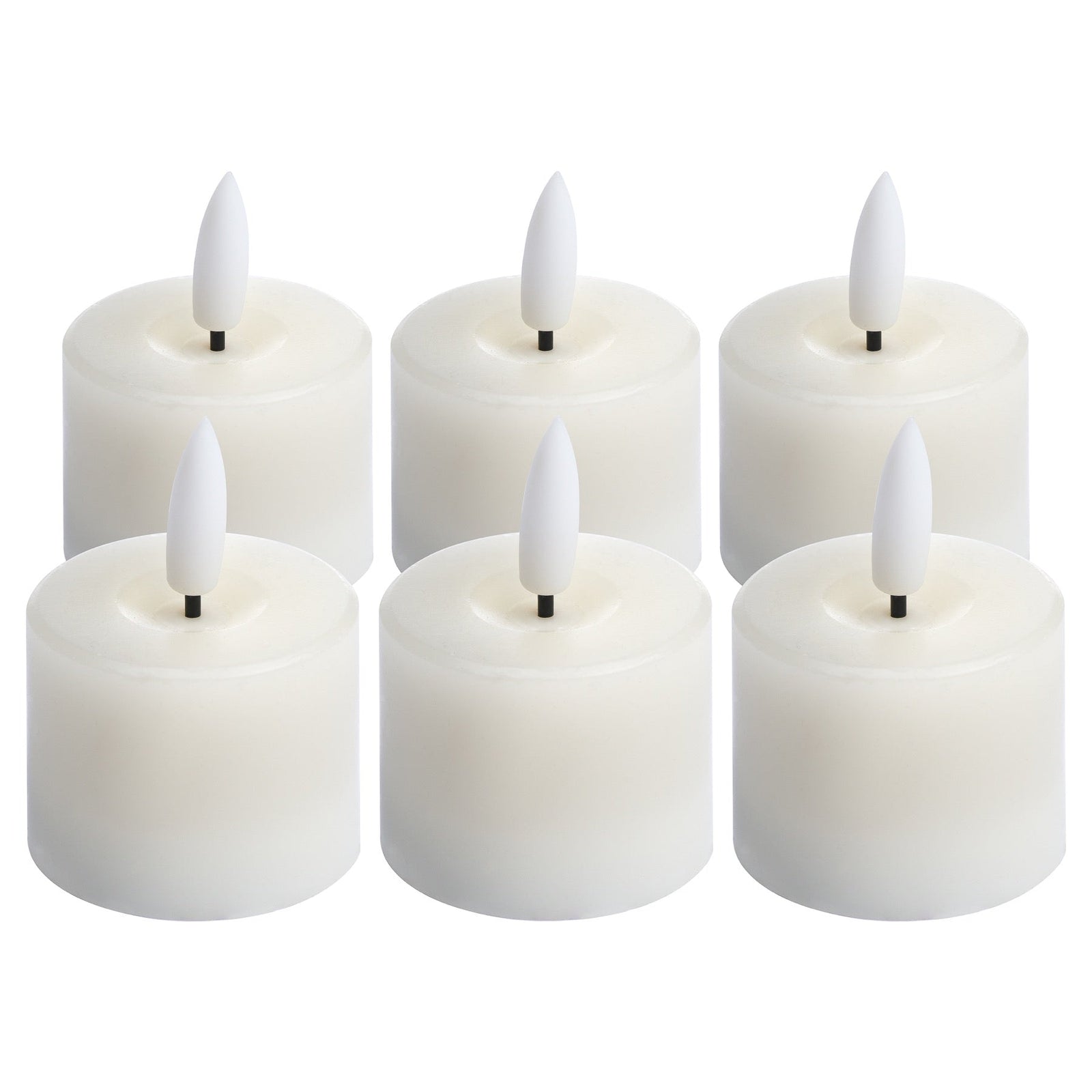 Hill Interiors Luxe Collection Set Of 6 Natural Glow Led Tealight Candles  Premium Home Decor Accent  stylish decorative home accessory