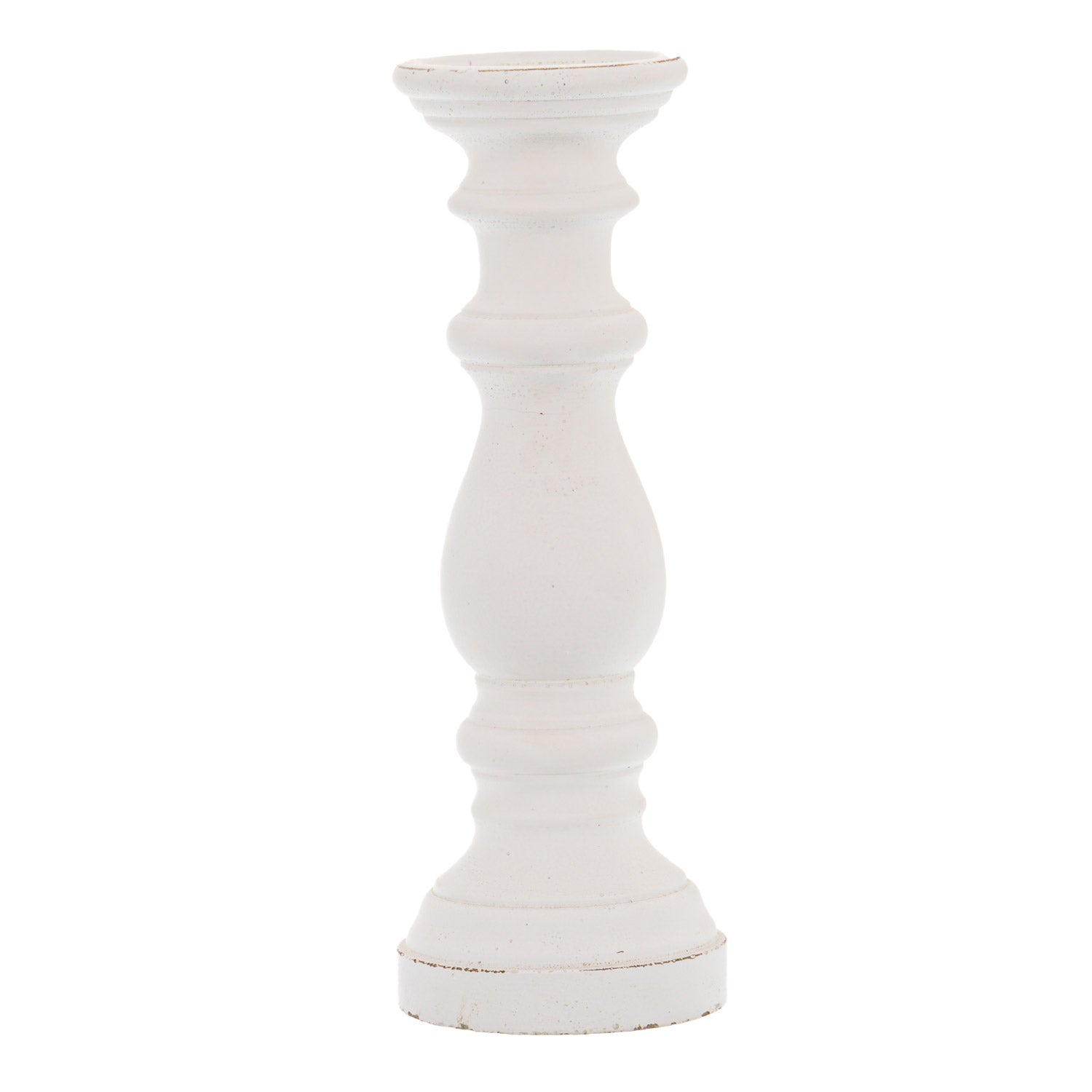 Hill Interiors Matt White Ceramic Column Candle Holder  Premium Home Decor Accent  stylish decorative home accessory