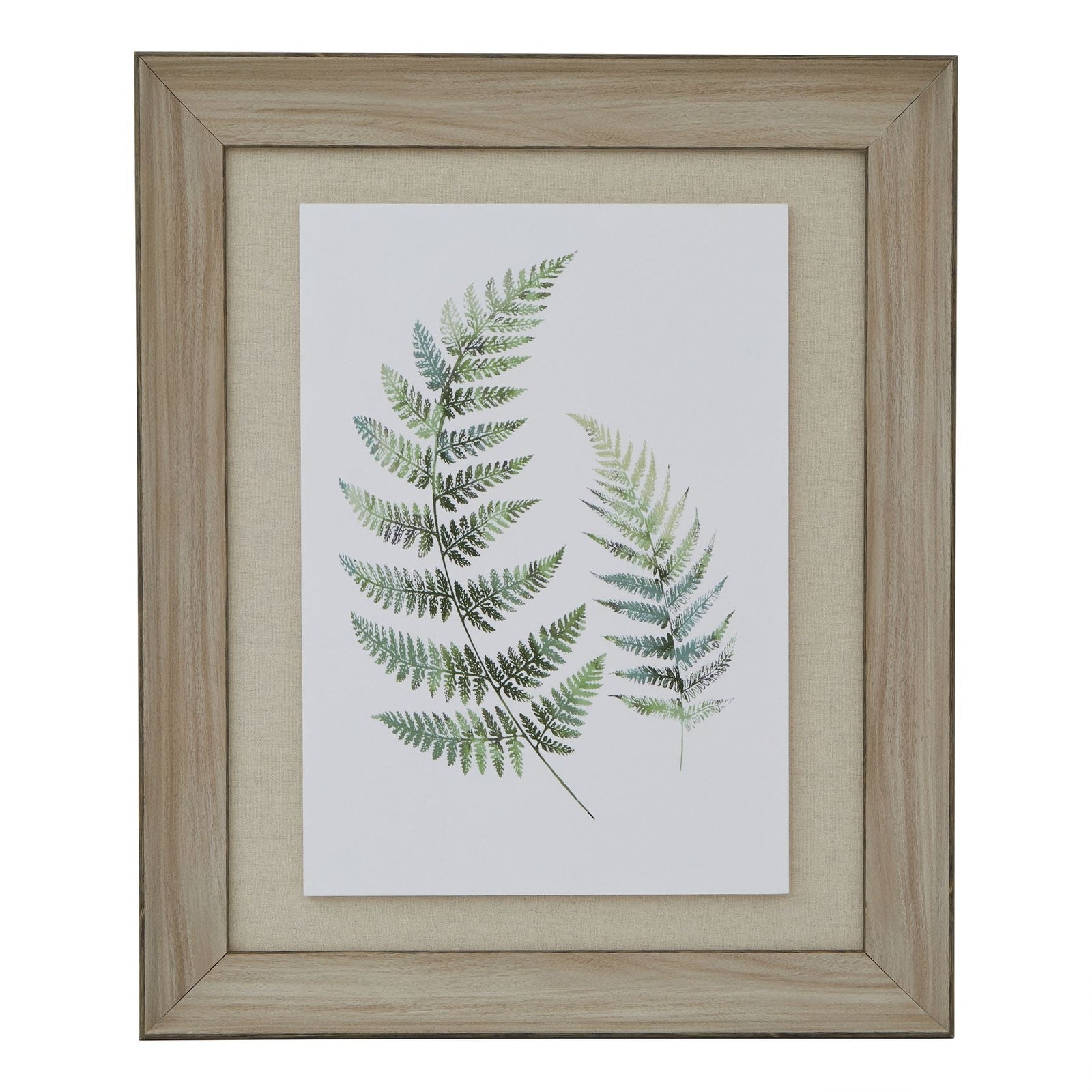Hill Interiors Watercolour Fern Duo In Washed Wood Frame  Premium Home Decor Accent  stylish decorative home accessory