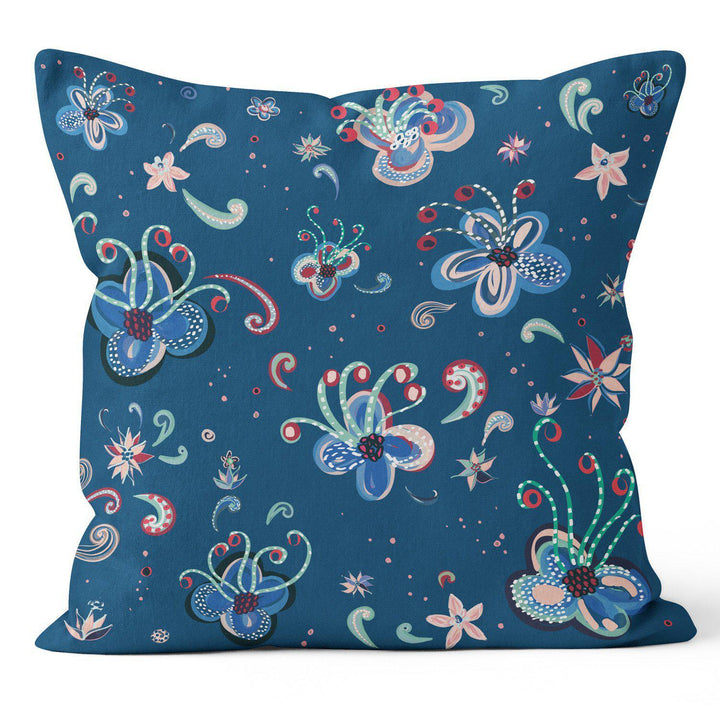 Lotus Flower Blue  - House Of Turnowsky Cushion