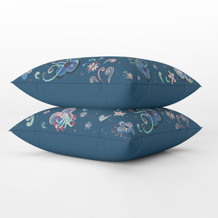 Lotus Flower Blue  - House Of Turnowsky Cushion