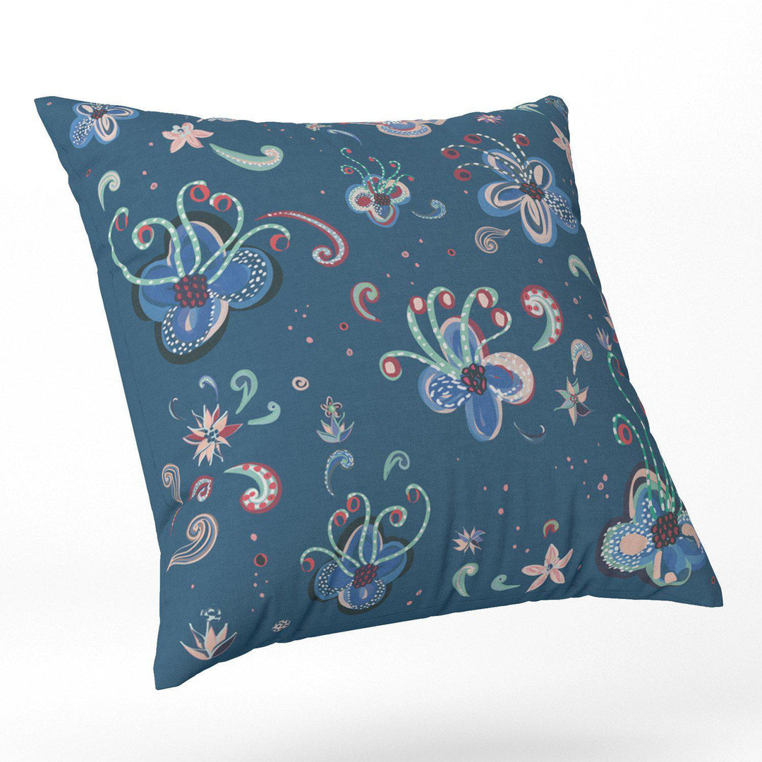 Lotus Flower Blue  - House Of Turnowsky Cushion