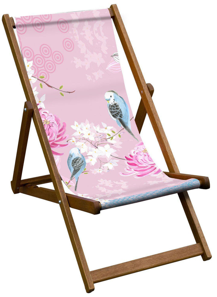 Blossom & Budgies - Garden Of Eden - House Of Turnowsky Deckchair