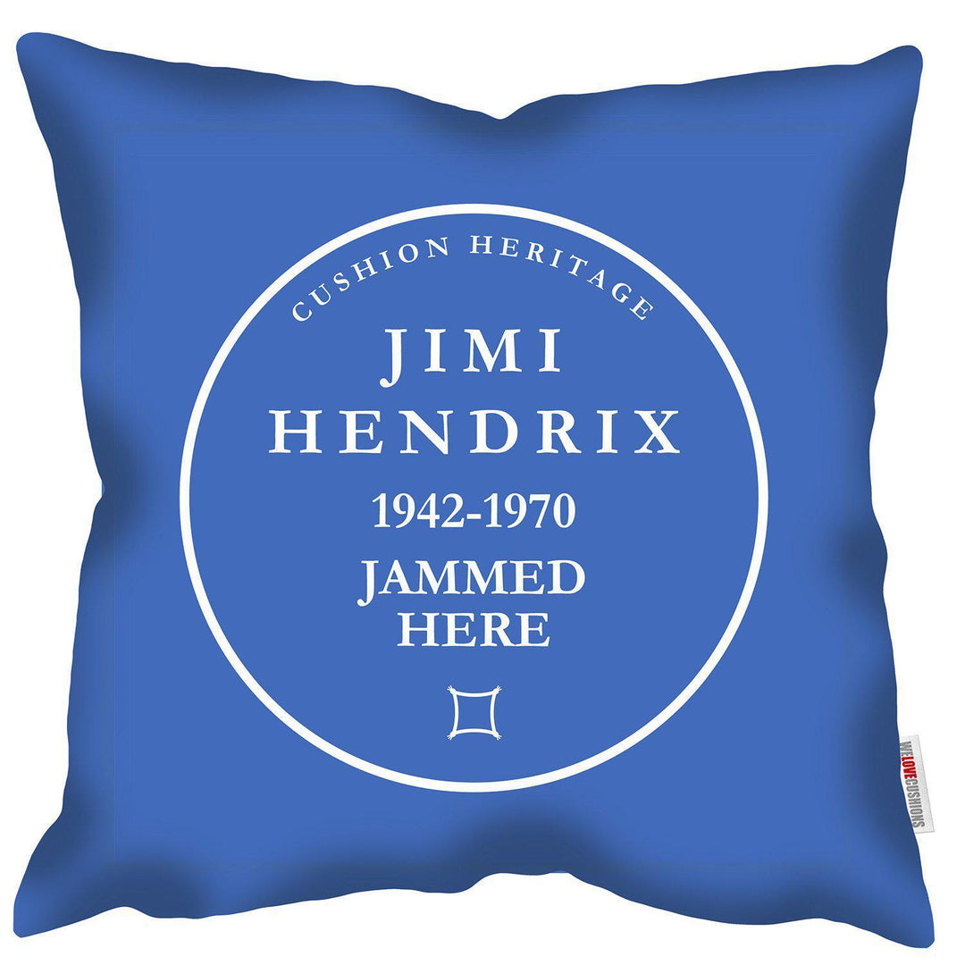 Jimi Hendrix Blue Plaque - Cushion Heritage - Handmade Cushions UK - WeLoveCushions