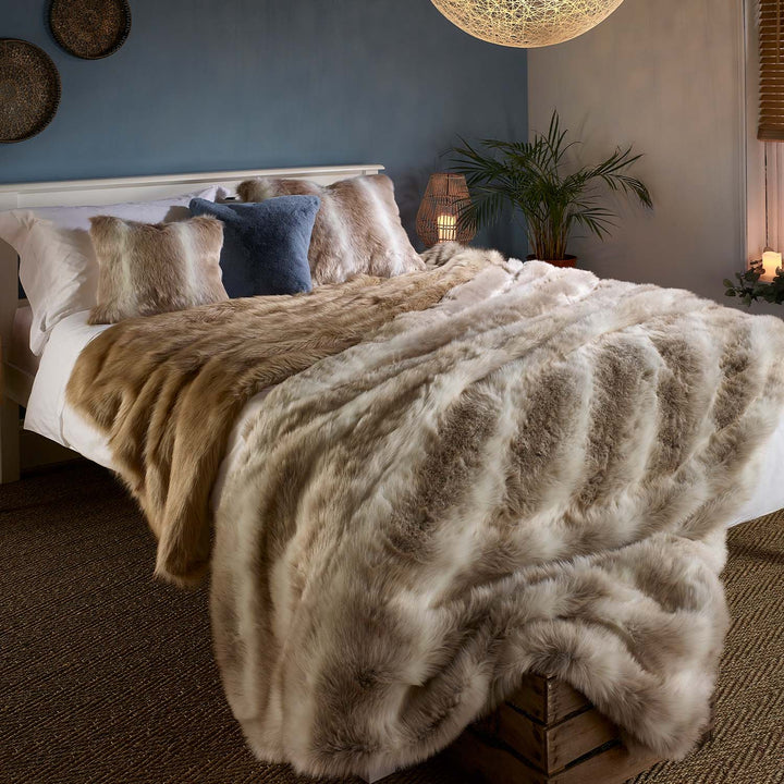 Reindeer faux fur throw by Katrina Hampton – additional view