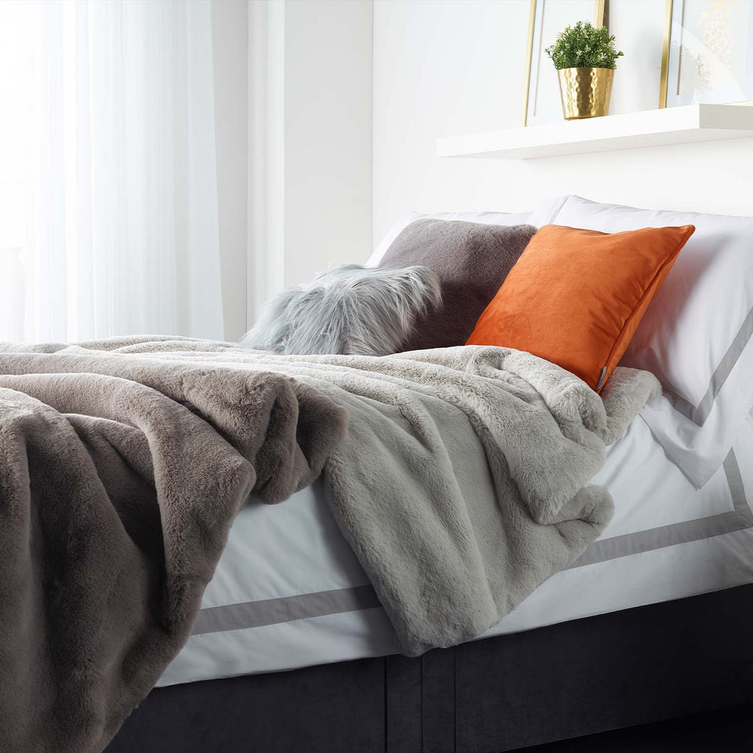 Soft Grey faux fur collection by Katrina Hampton – lifestyle view
