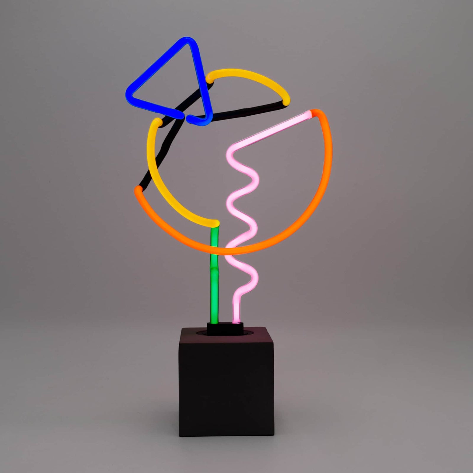 Neon Art with Blue Triangle Sign product image shown in a home or gift setting