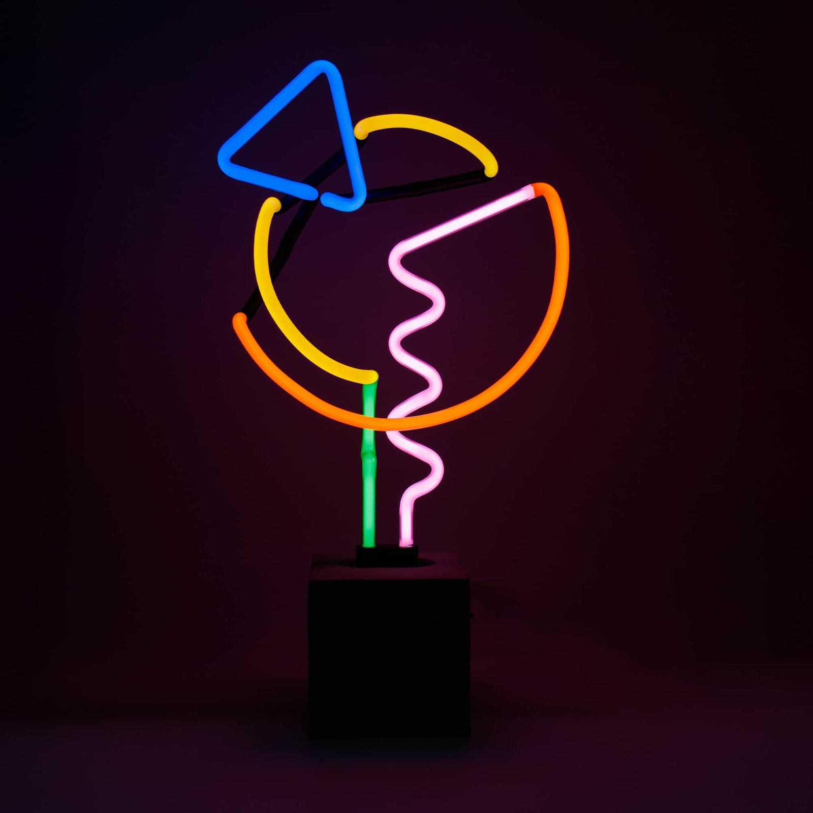 Neon Art with Blue Triangle Sign product image shown in a home or gift setting