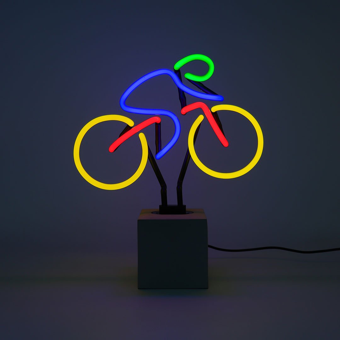 Neon Bicycle Sign product image shown in a home or gift setting