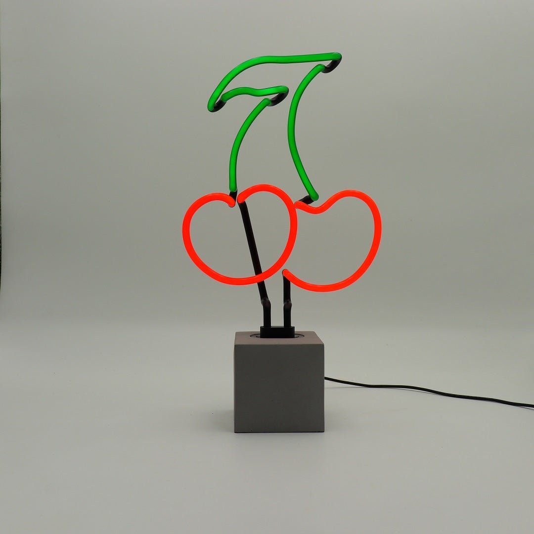 Neon Cherry Sign product image shown in a home or gift setting