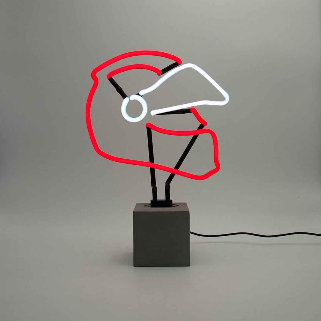 Neon Helmet Sign product image shown in a home or gift setting