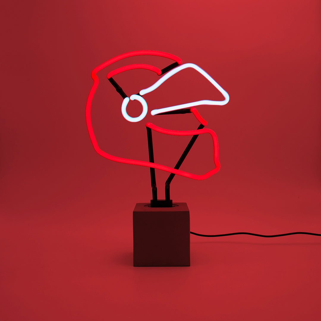 Neon Helmet Sign product image shown in a home or gift setting