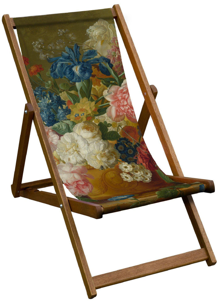 Flowers In a Vase Detail Irises - van Brussel - National Gallery Deckchair