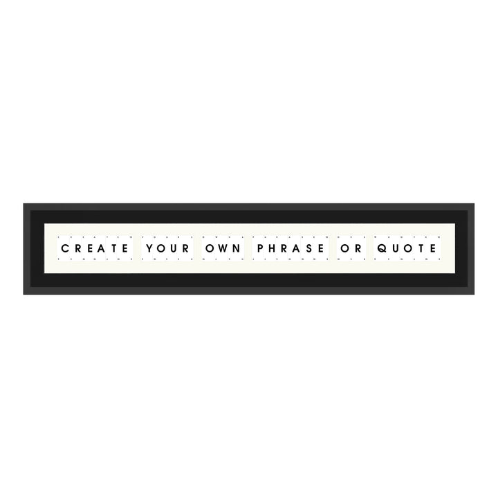 Personalised playing card picture frame with contemporary black outer mount, handmade with your own phrase or quote
