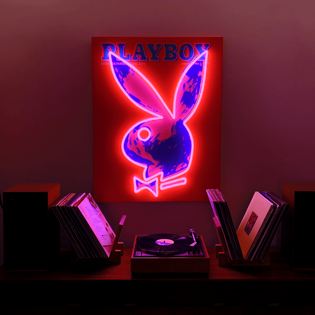 Playboy X Locomocean   Andy Warhol Cover (LED Neon) product image shown in a home or gift setting