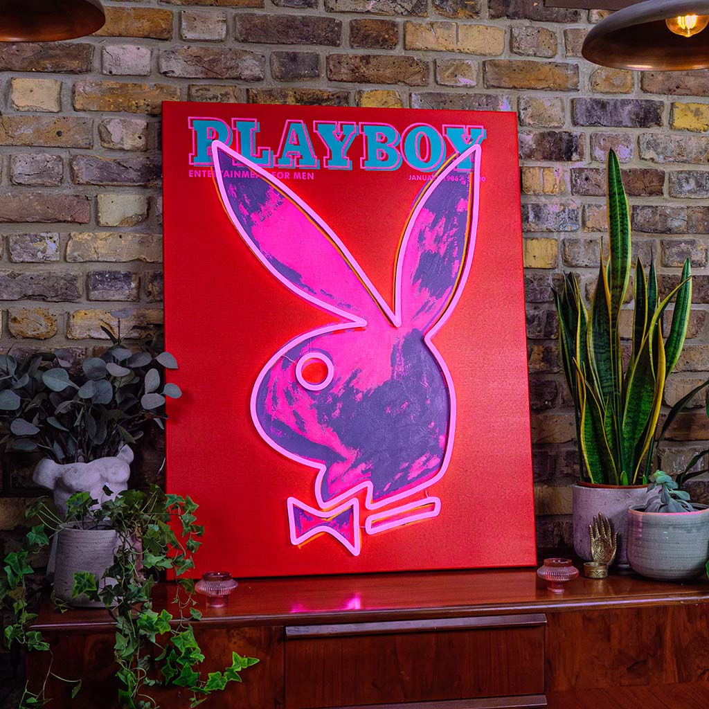 Playboy X Locomocean   Andy Warhol Cover (LED Neon) product image shown in a home or gift setting