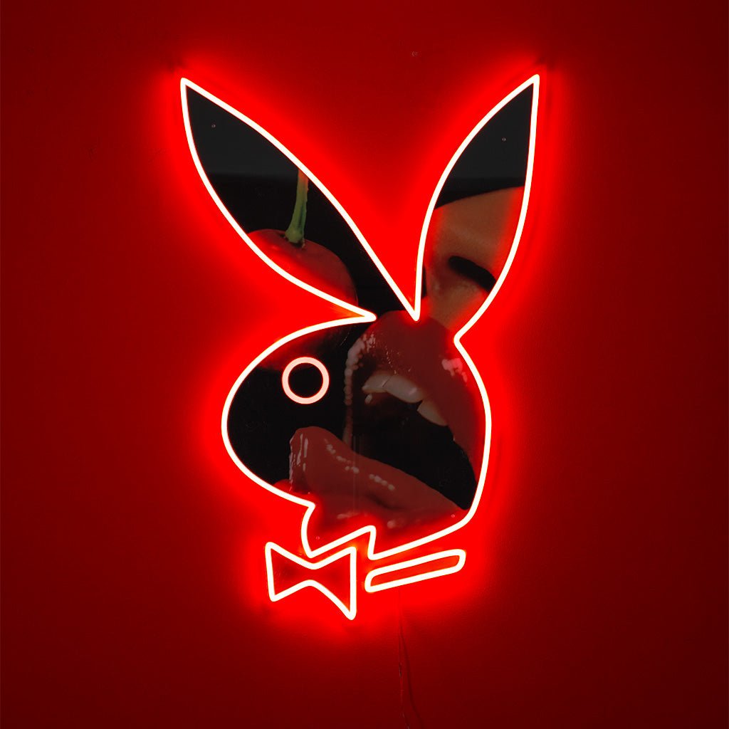 Playboy X Locomocean   Cherry Playboy Bunny LED Wall Mountable Neon product image shown in a home or gift setting