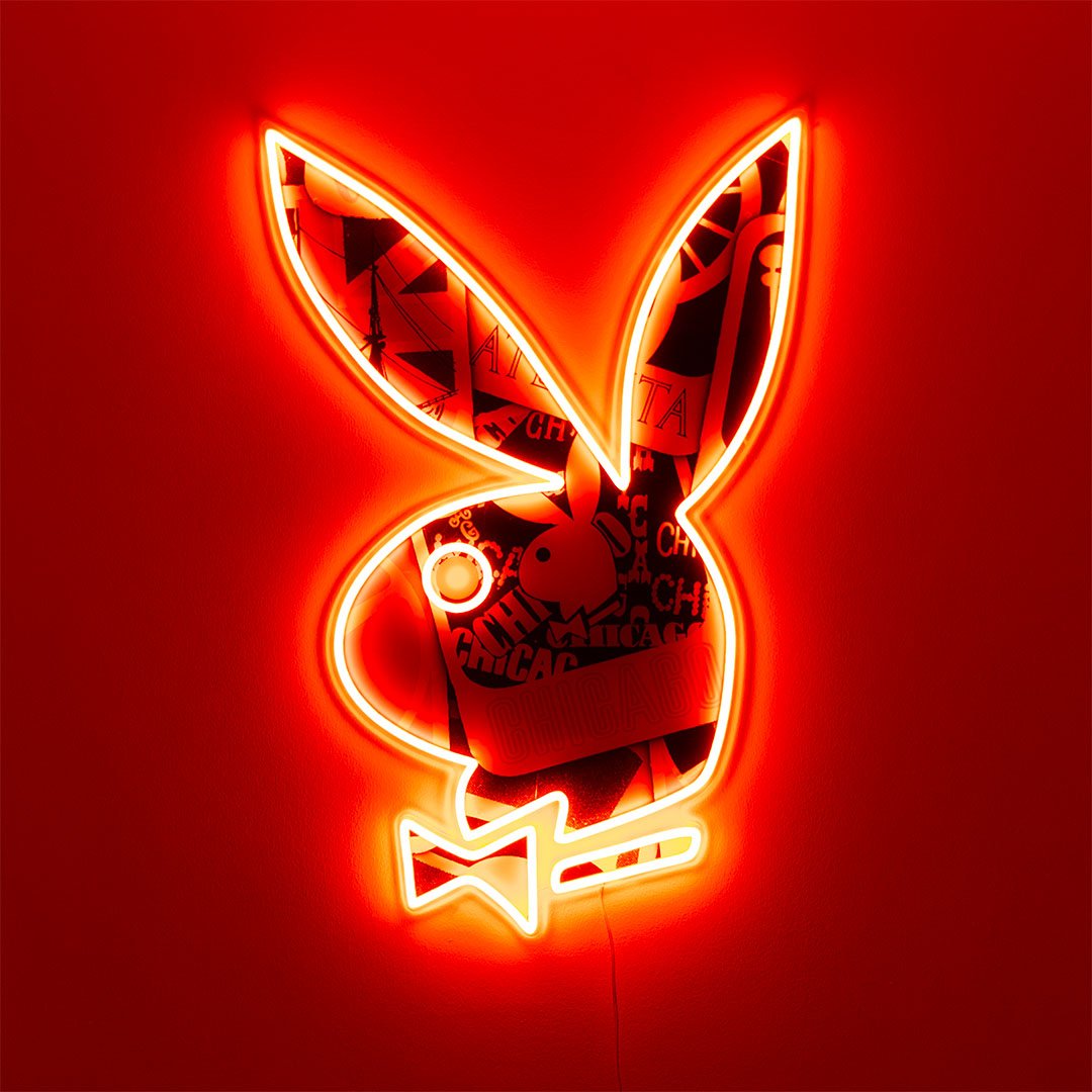Playboy X Locomocean   Collage Playboy Bunny LED Wall Mountable Neon product image shown in a home or gift setting