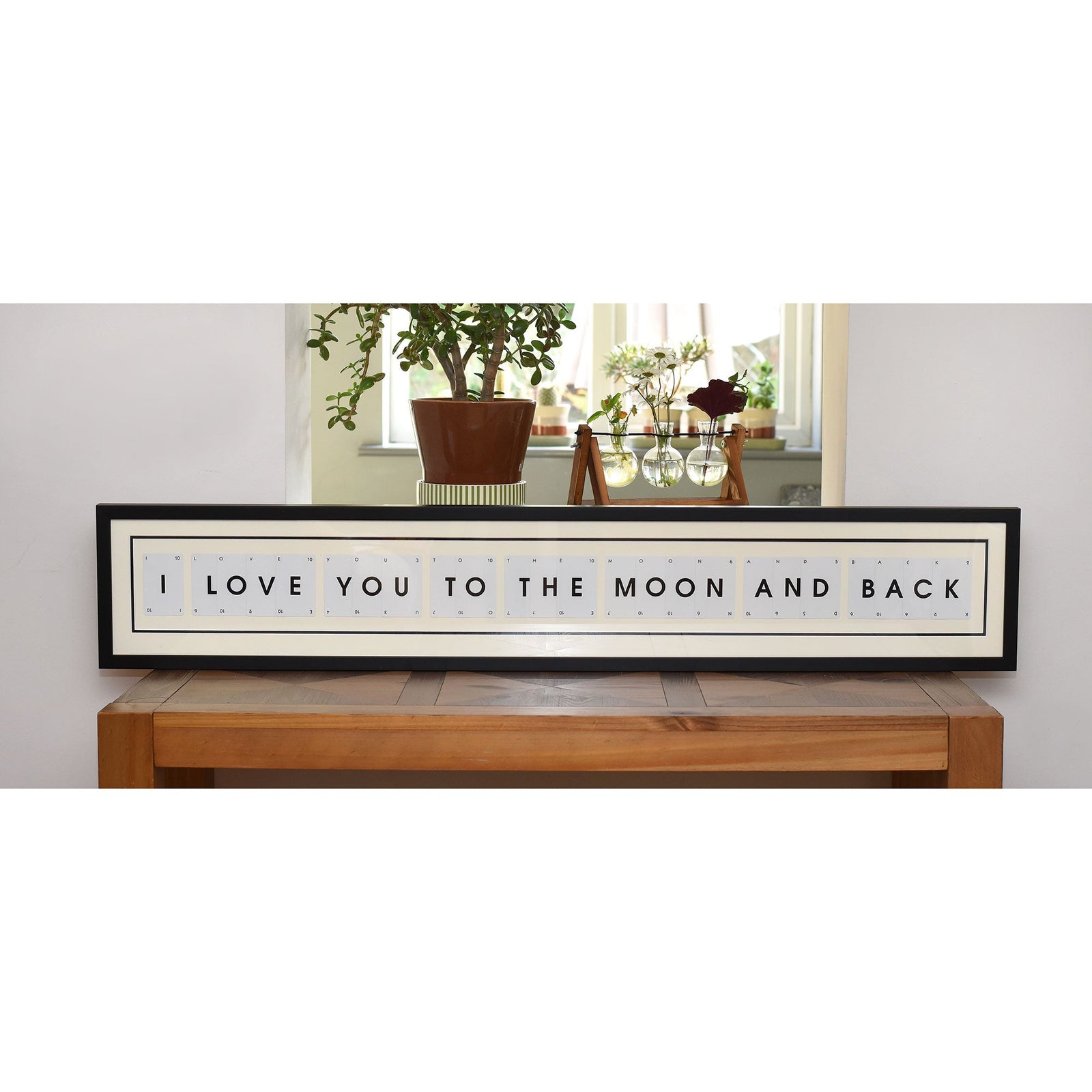 Playing Card Picture Frame | I LOVE YOU TO THE MOON AND BACK – Framed Quote Wall Art Gift