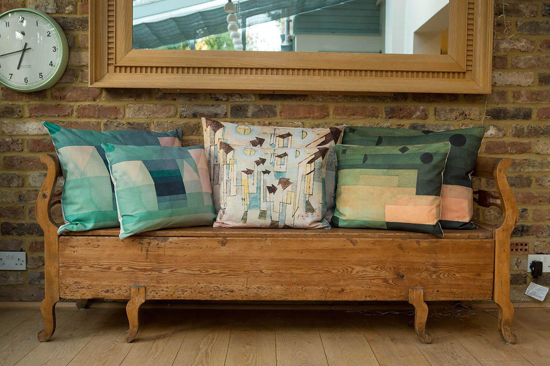 Red and Green Architecture (1922) - Paul Klee Cushion