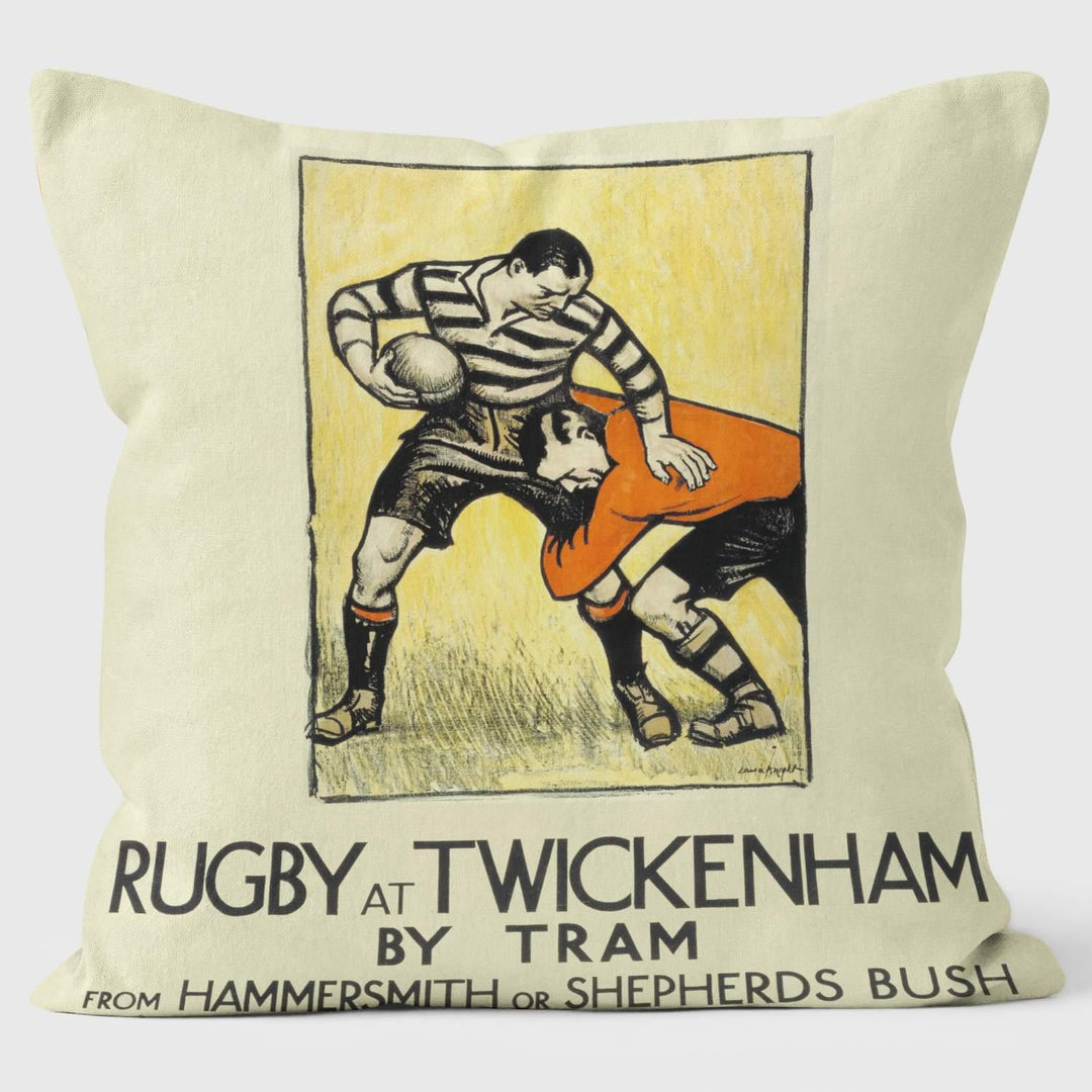 Rugby At Twickenham - London Transport Cushion - Handmade Cushions UK - WeLoveCushions