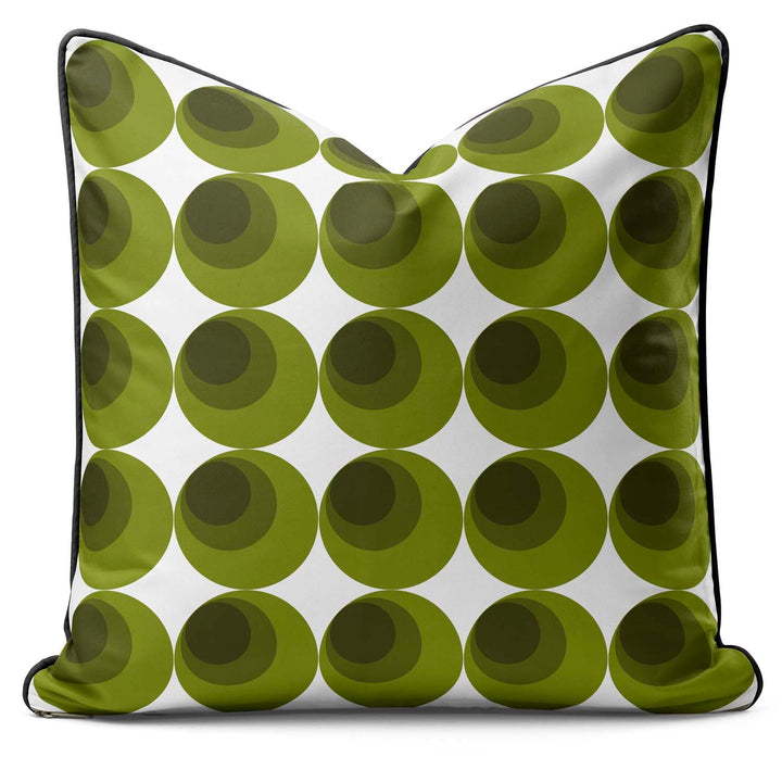 Small Circles Green - Abstract Cushion