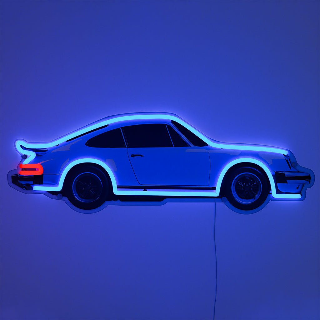 Sports Car Neon LED Sign   Wall Mounted product image shown in a home or gift setting