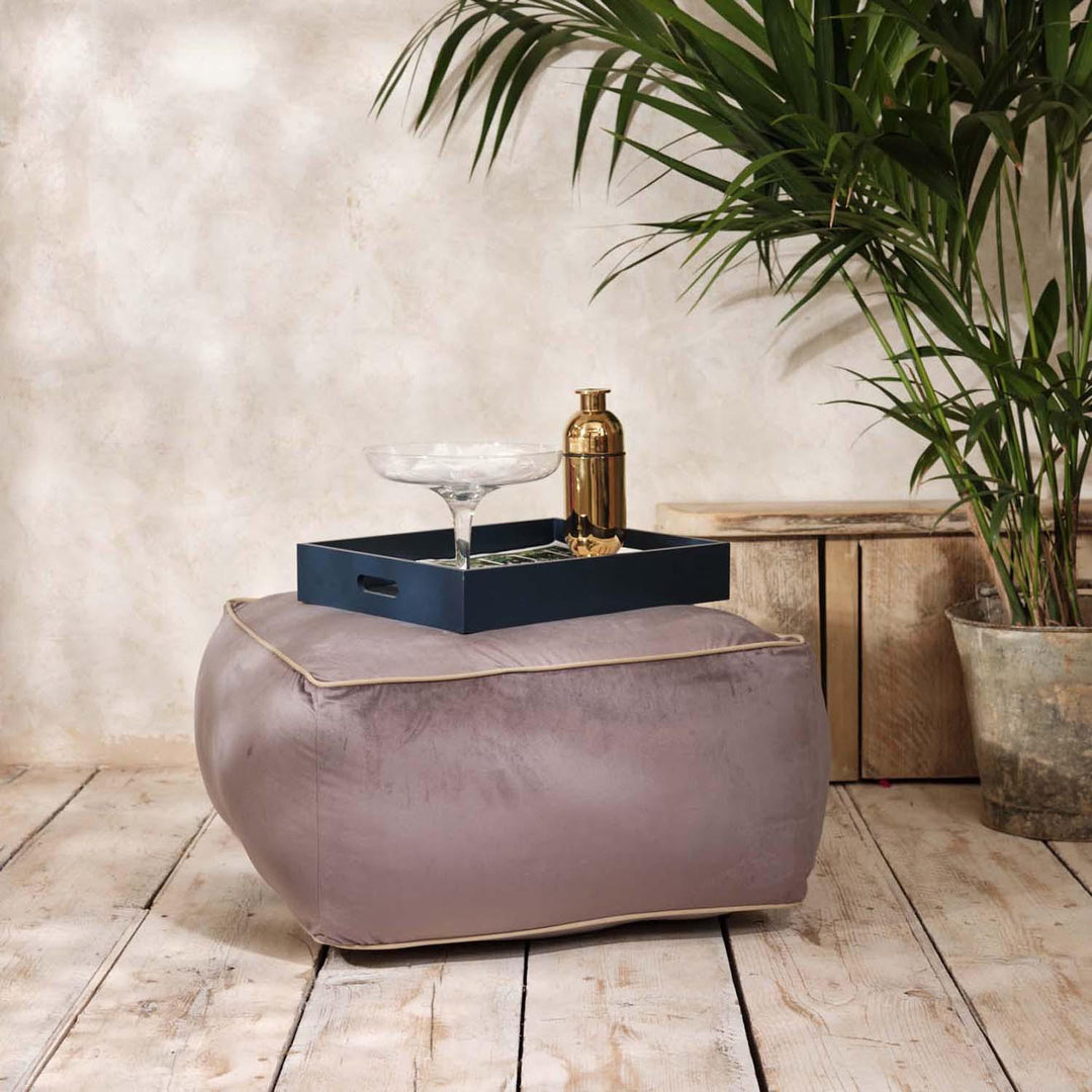 Sugar Cube Silver Pouffe Piped - Art Cushion - Handmade Cushions UK - WeLoveCushions