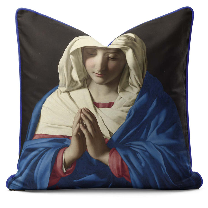 The Virgin in Prayer - Sassoferrato - National Gallery Cushion