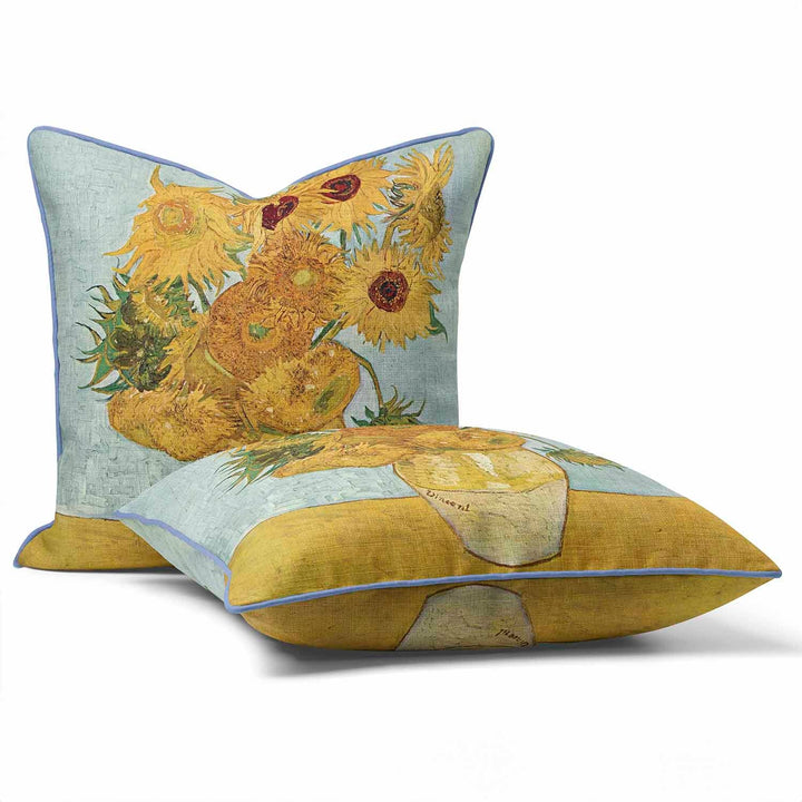 Vase with Twelve Sunflowers II by Vincent Van Gogh - Cushion