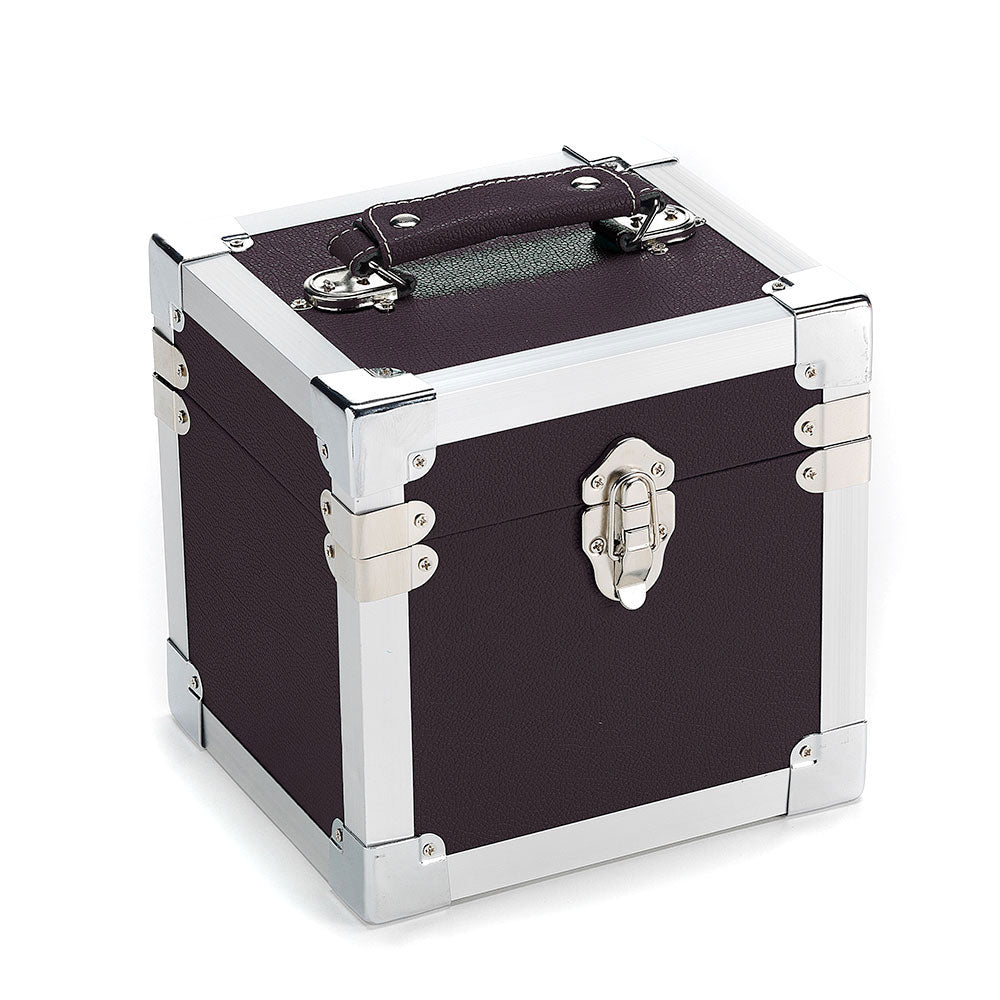 7-inch vinyl singles storage case – Black with silver trim