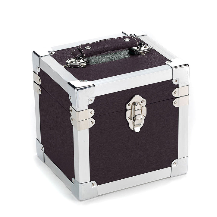 7-inch vinyl singles storage case – Black with silver trim
