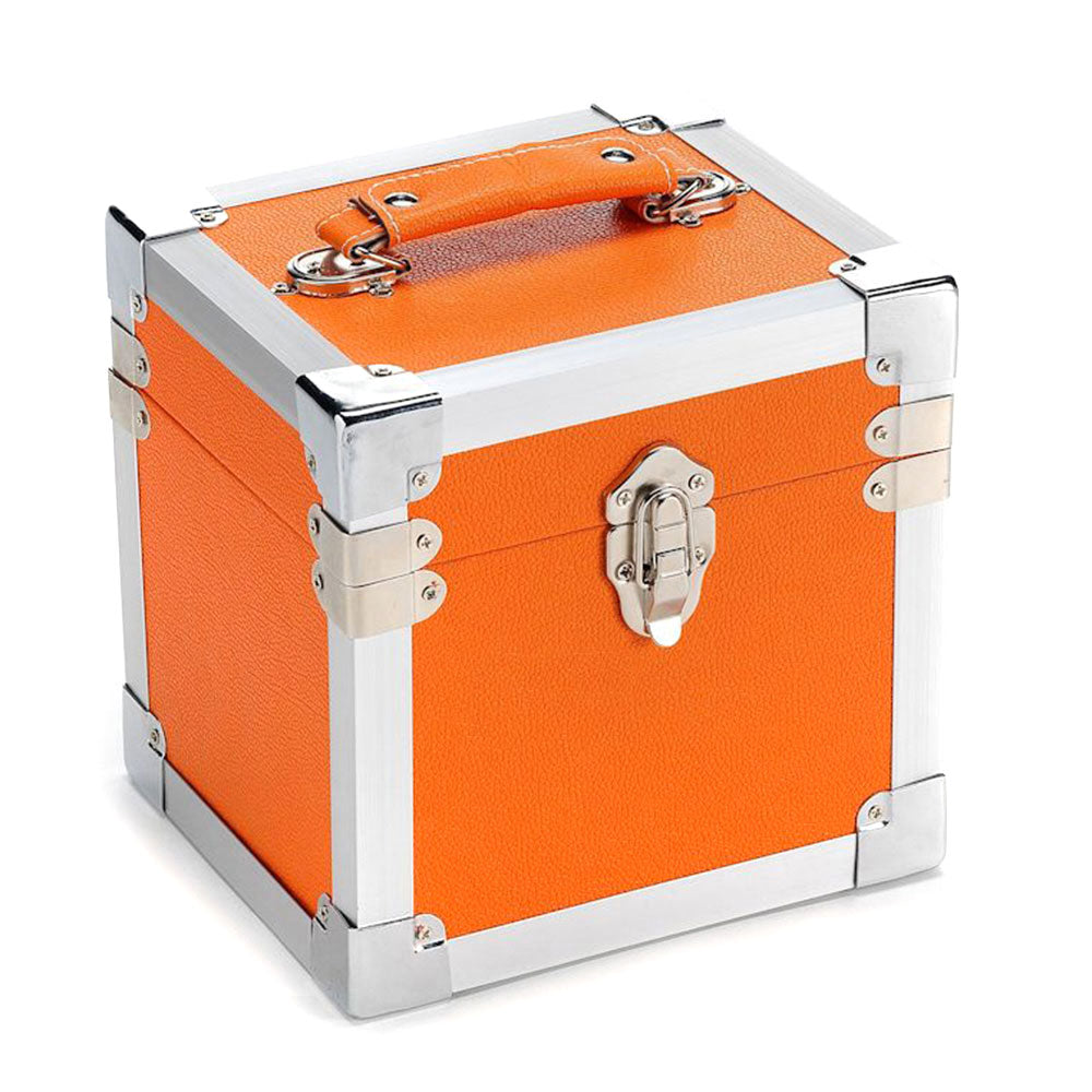 7-inch vinyl singles storage case – Orange with silver trim