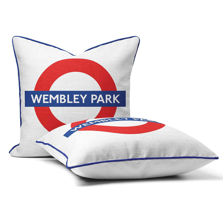 Wembley Park London Underground Tube Station Roundel Cushion