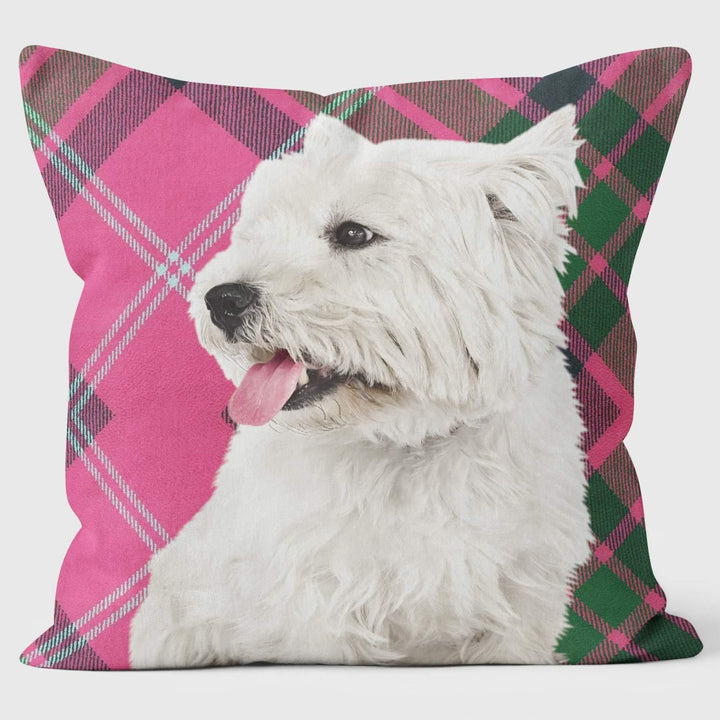 Westie Pink Tartan by Stable Cottage Design