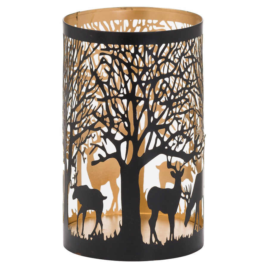 Lantern in Black and Gold Glowray Stag by Hill Interiors