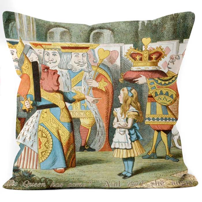 Square Cushion Alice in Wonderland By Lewis Caroll Angry Queen by Artworld