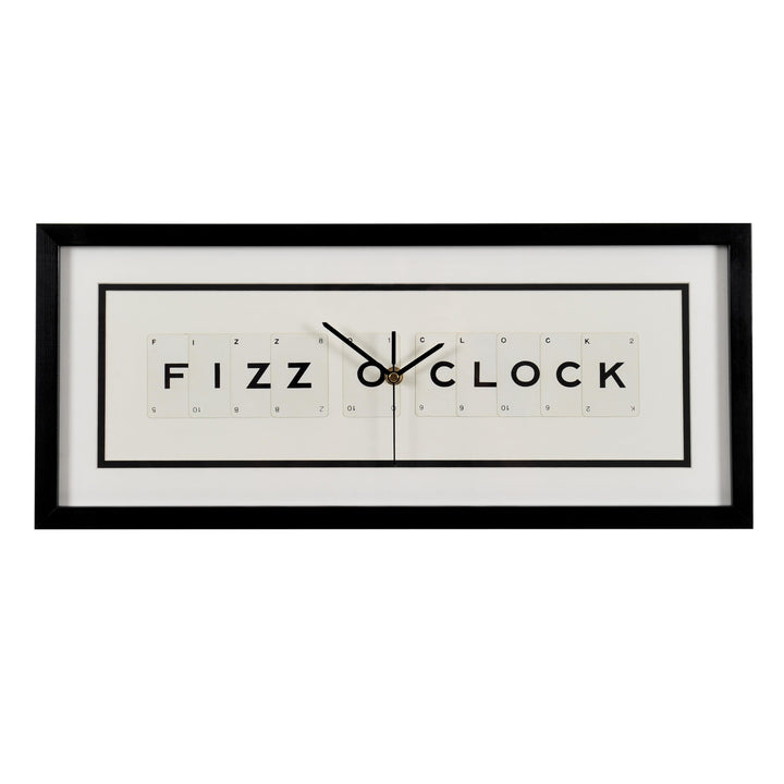 Quartz Wall Clock Black Frame FIZZ O CLOCK by Vintage Playing Cards