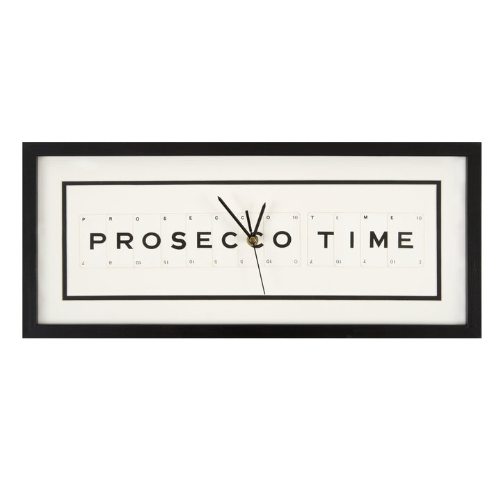 Vintage Playing Cards PROSECCO TIME Black and Cream Frame Quartz Wall Clock