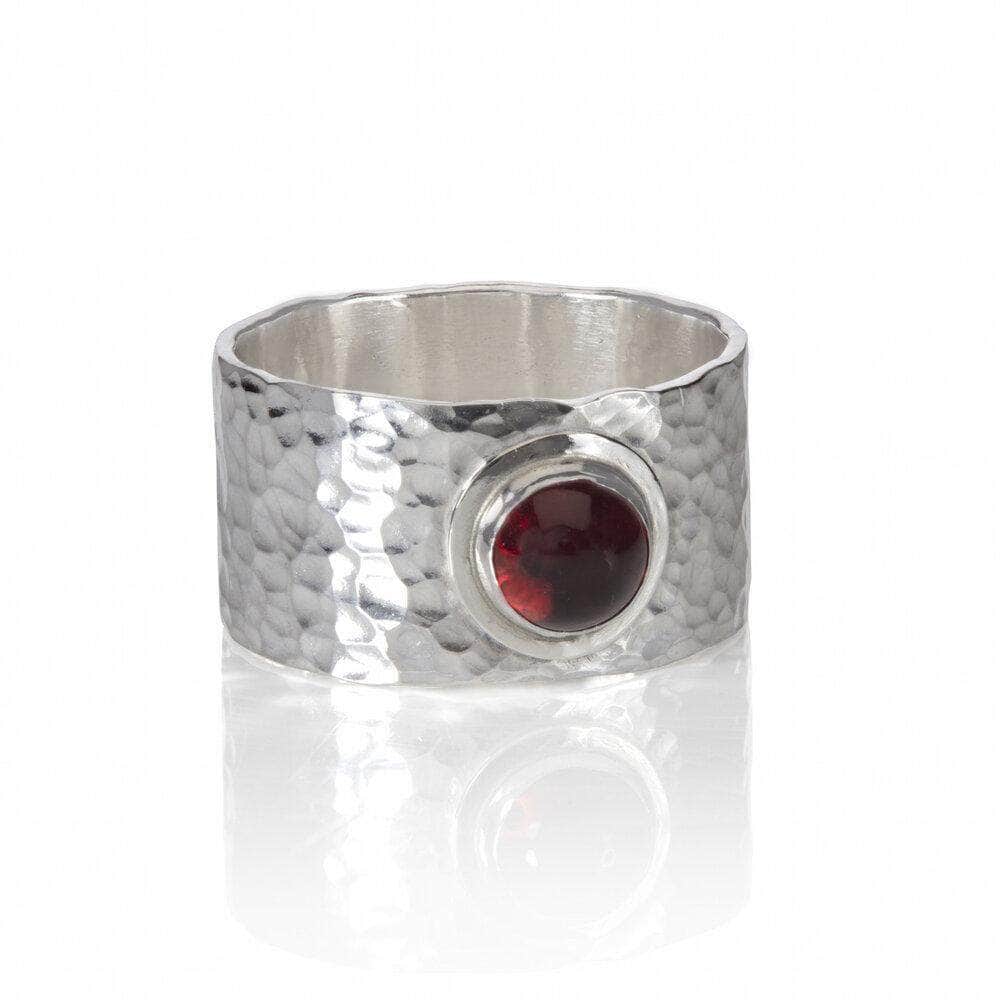 Camila West Textures glowing embers silver garnet ring