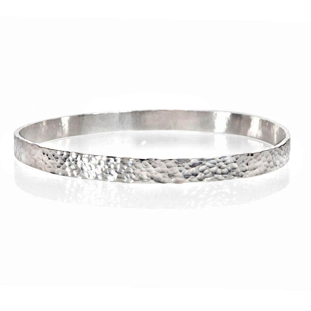 CAMILLA WEST JEWELLERY Textured Wide Silver Bangle